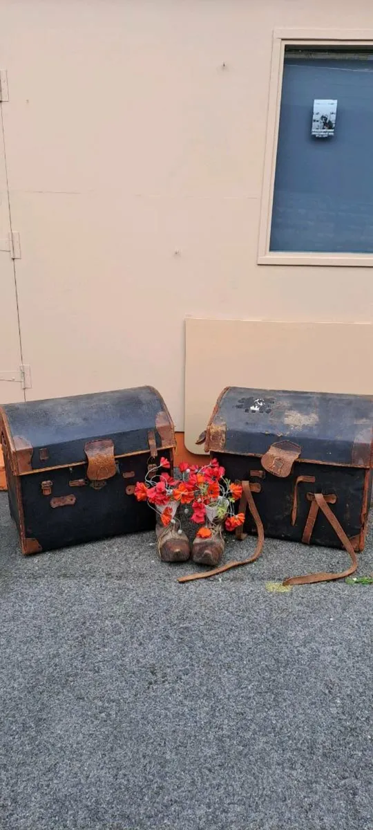 2 Large Victorian Trunks - Image 1