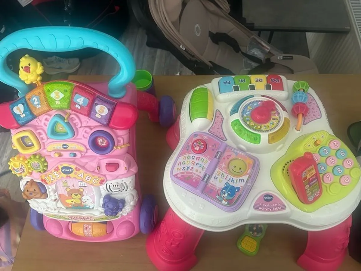 vtech toys play & learn activity table & walker