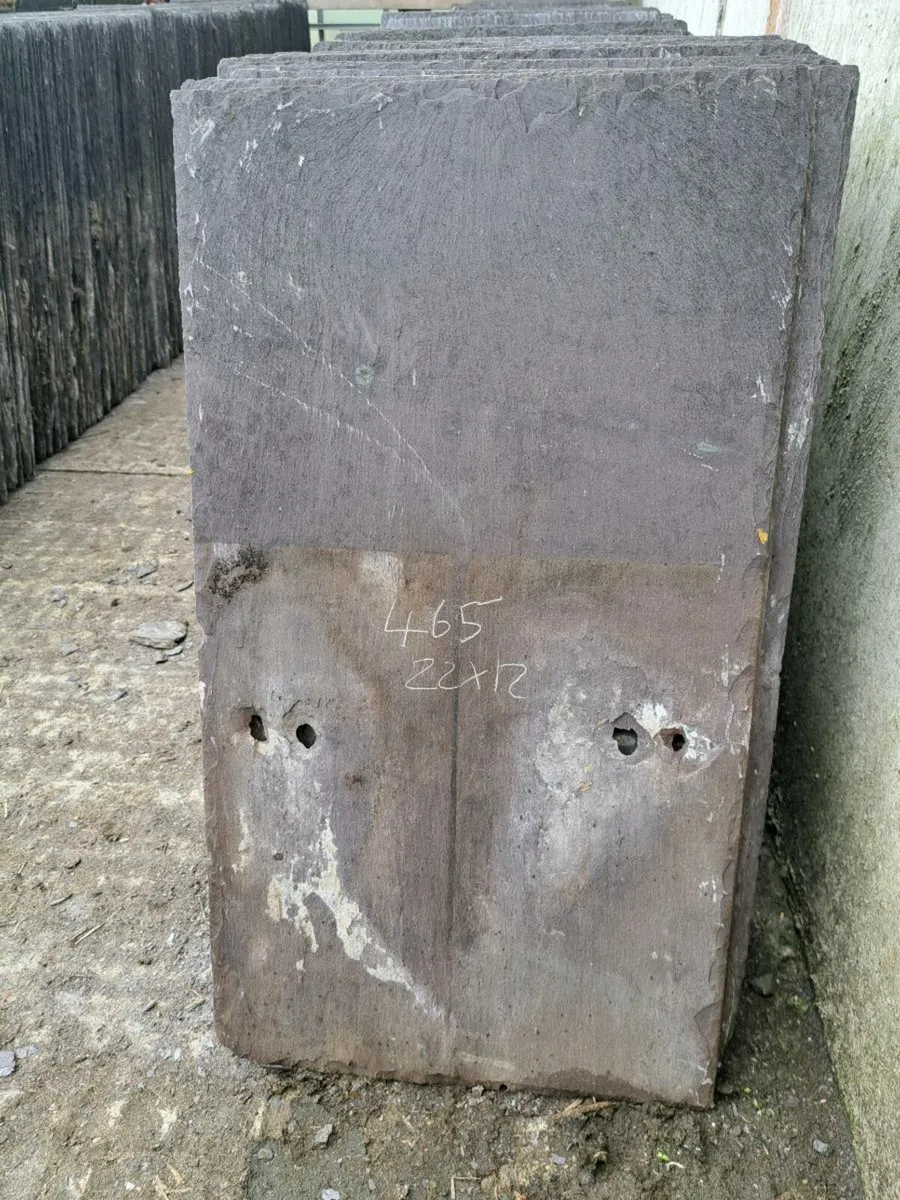 465 qty 22x12 Reclaimed Bangor Blue Slates - Image 1