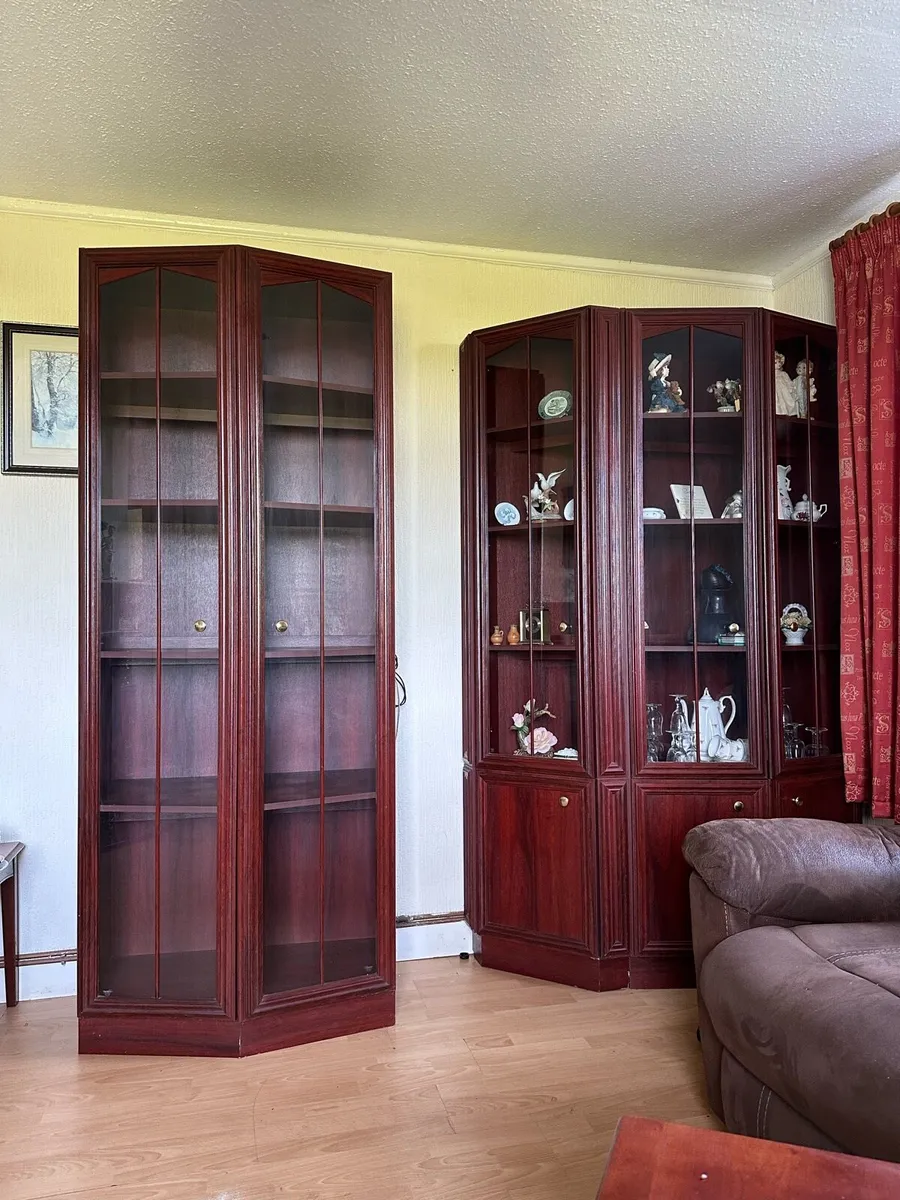 Mahogany glass display units