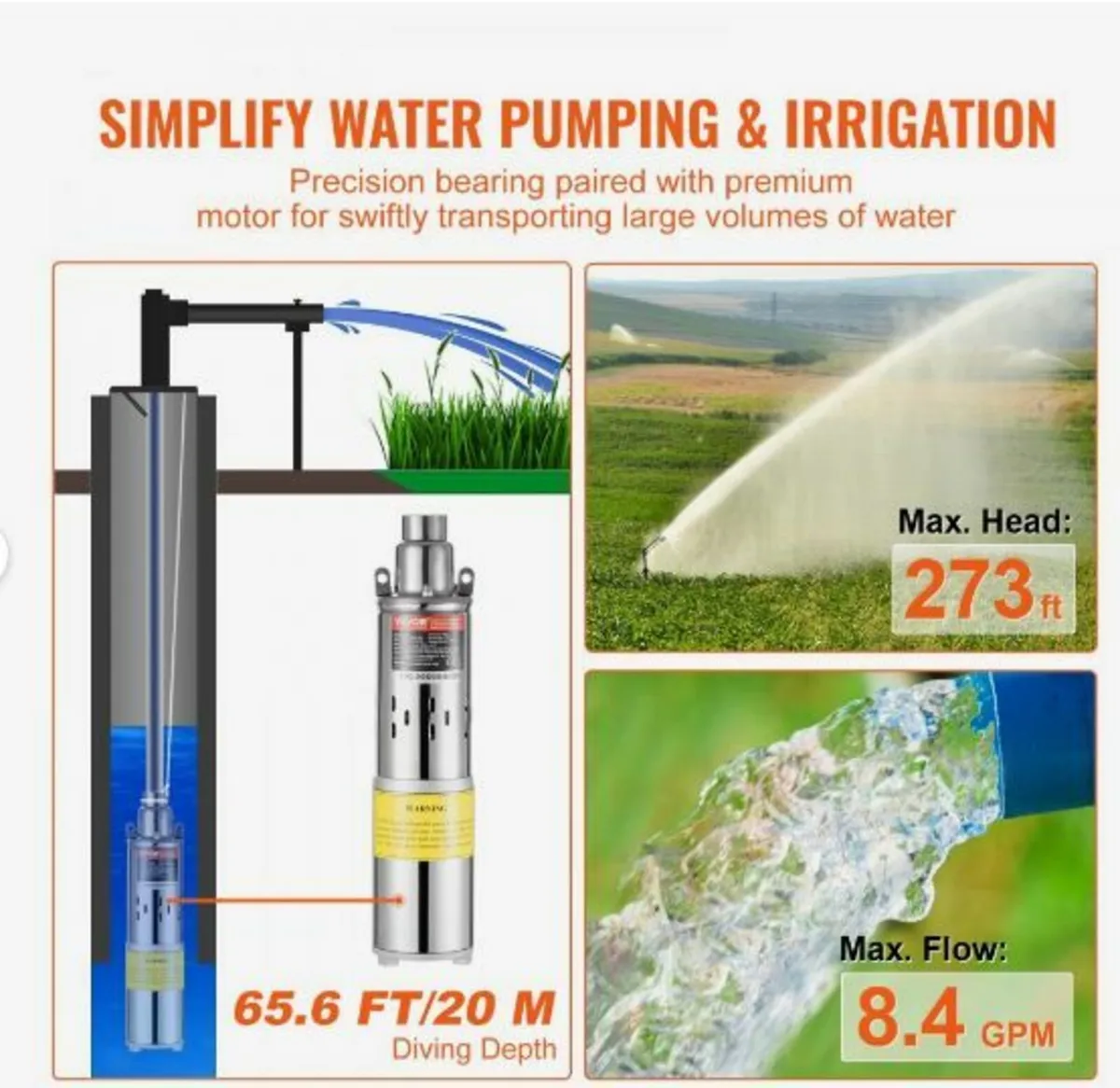 Solar Water Pump, 48V DC 369W - Image 2