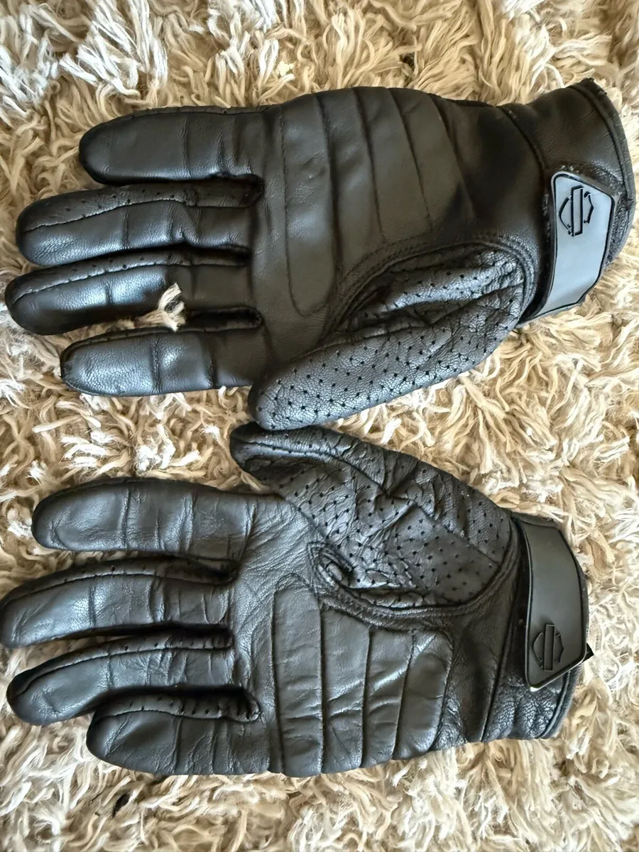 Harley Davidson Leather Gloves size M - Image 4