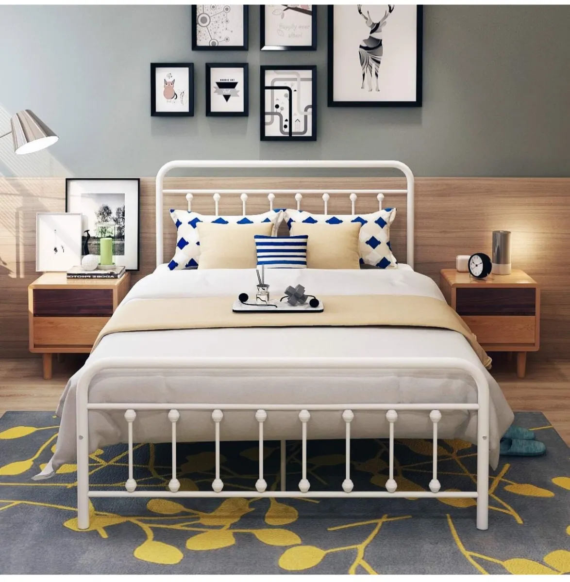 Double Bed Frame with Headboard and Footboard Stor - Image 2