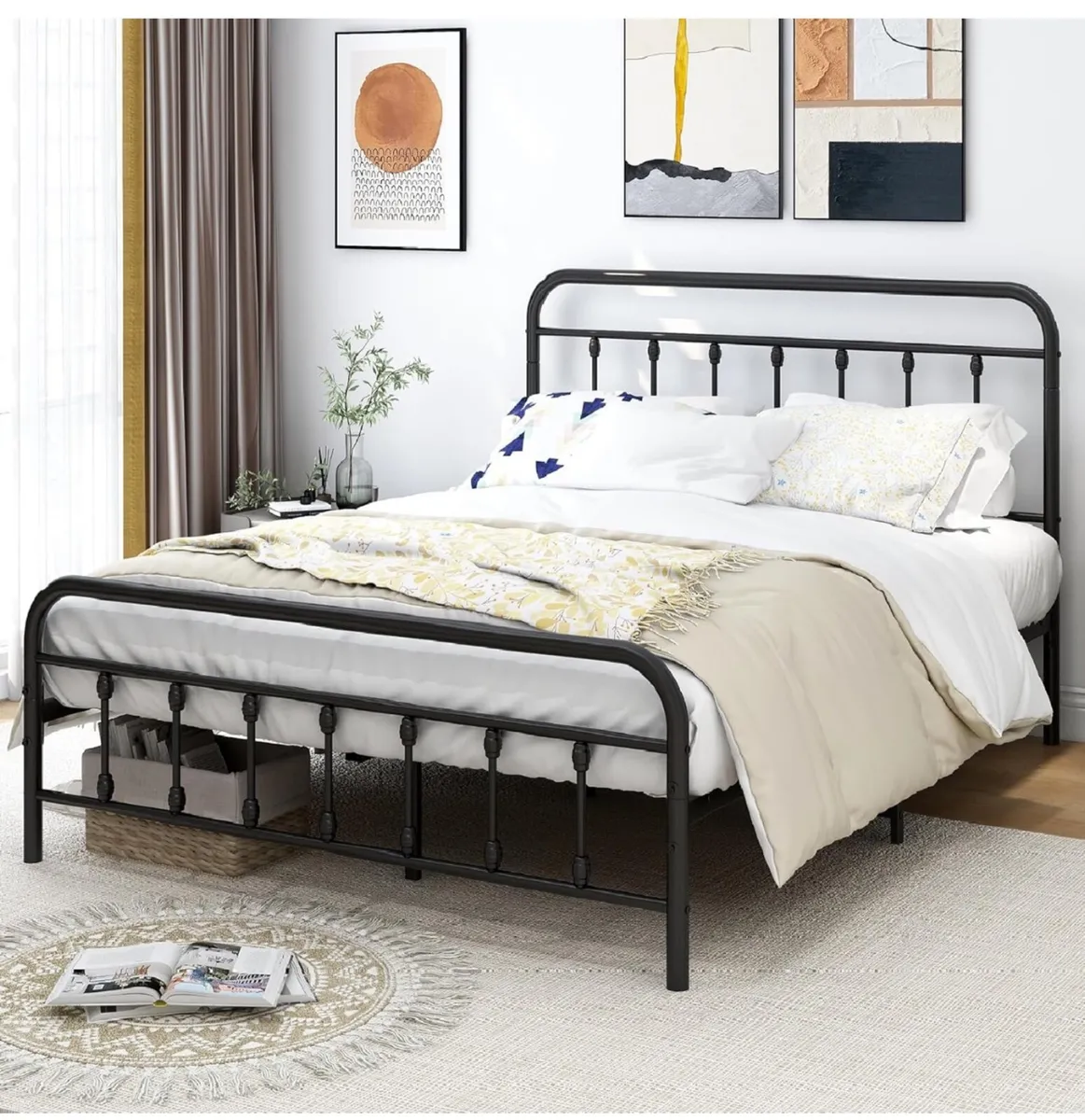 King Size Bed Frame with Headboard and Footboard S - Image 1