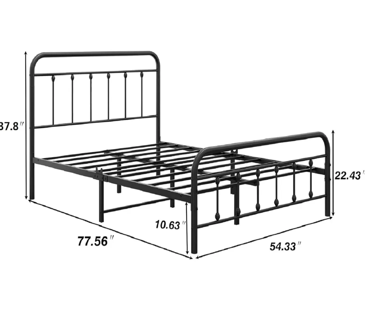 Double Bed Frame with Headboard and Storage Under - Image 3