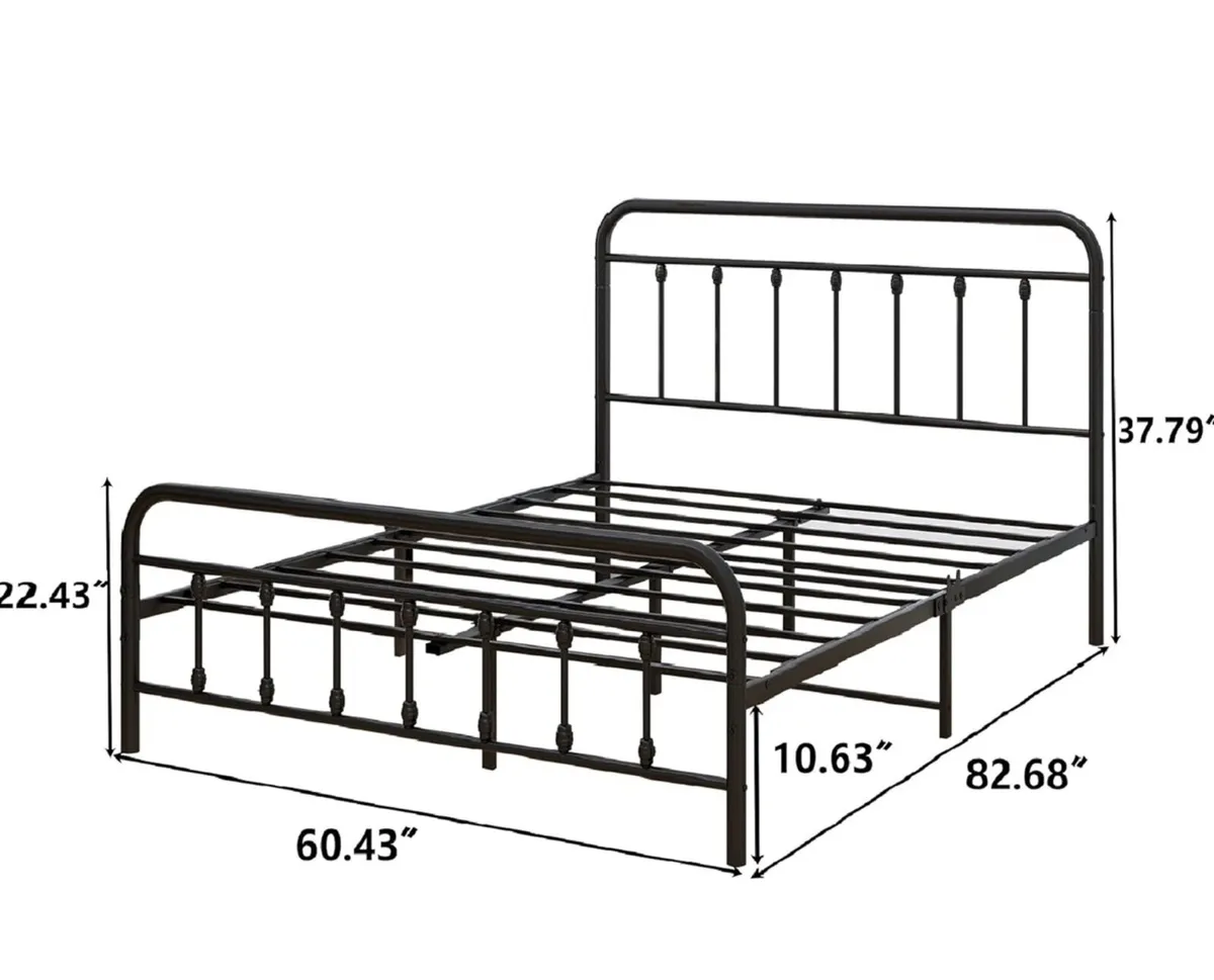 King Size Bed Frame with Headboard and Footboard S - Image 4