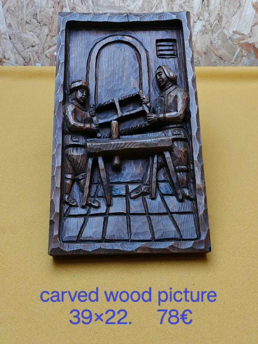 Carved wood picture, wall decoration