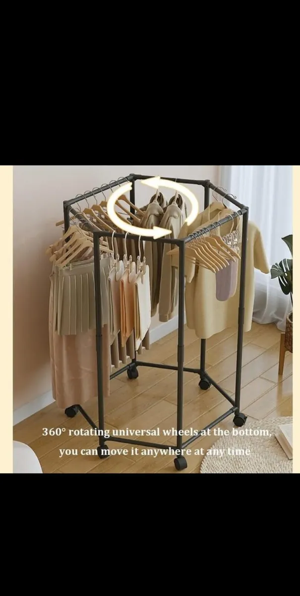 Clothes rack/ Floor Standing Rotatable Clothing Ra - Image 4