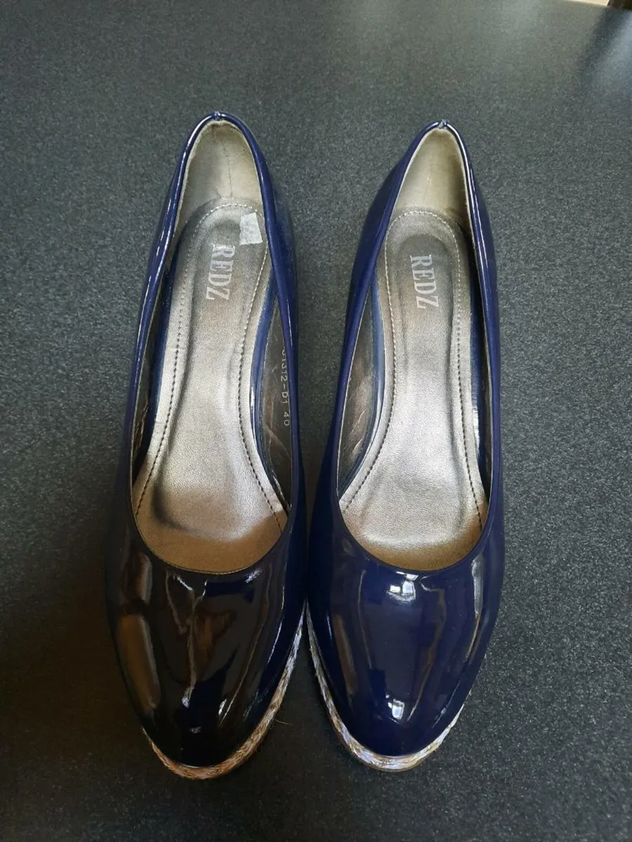 Redz Navy Wedge Shoes - Image 1