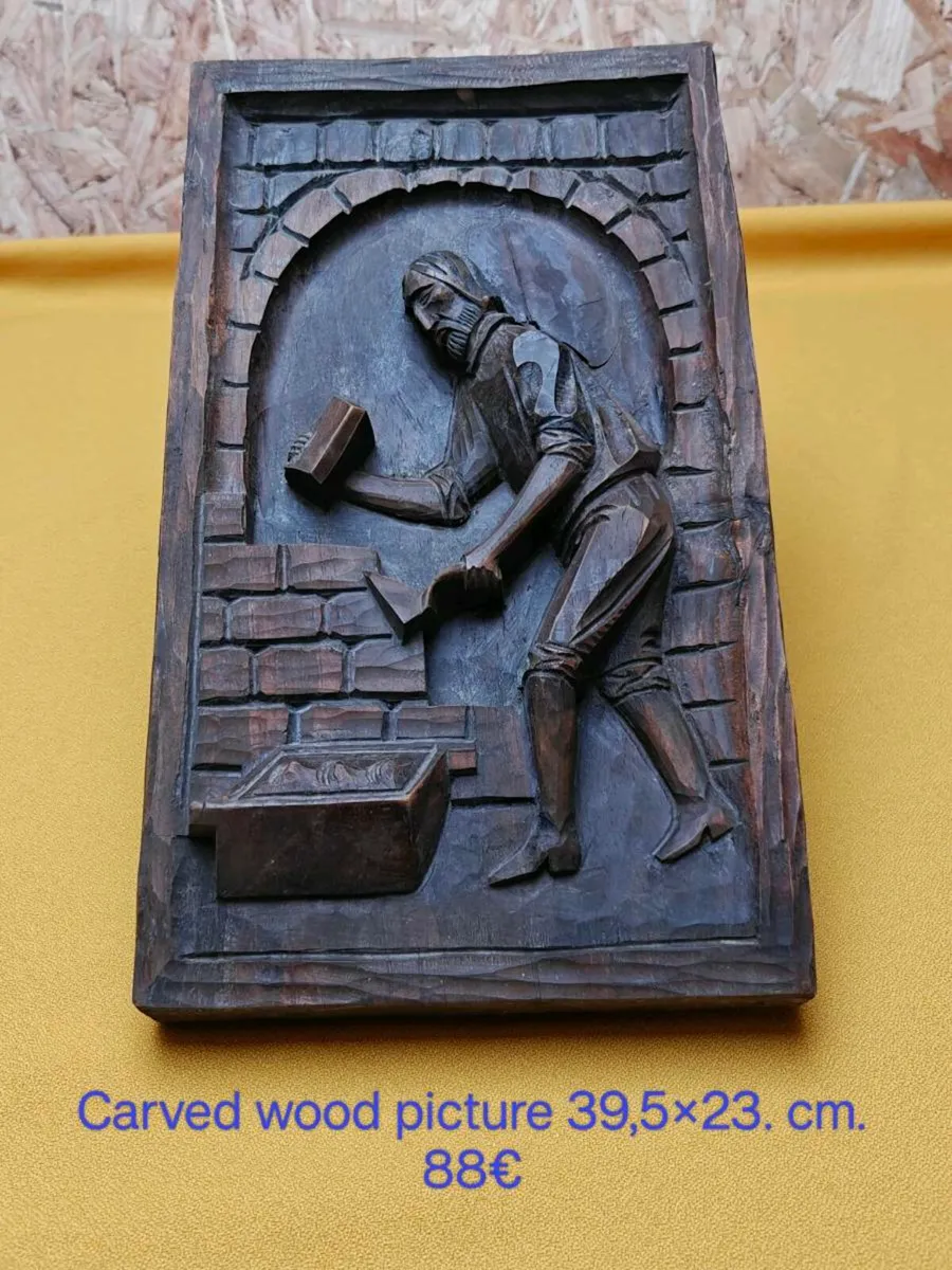 Carved wood picture, wall decoration