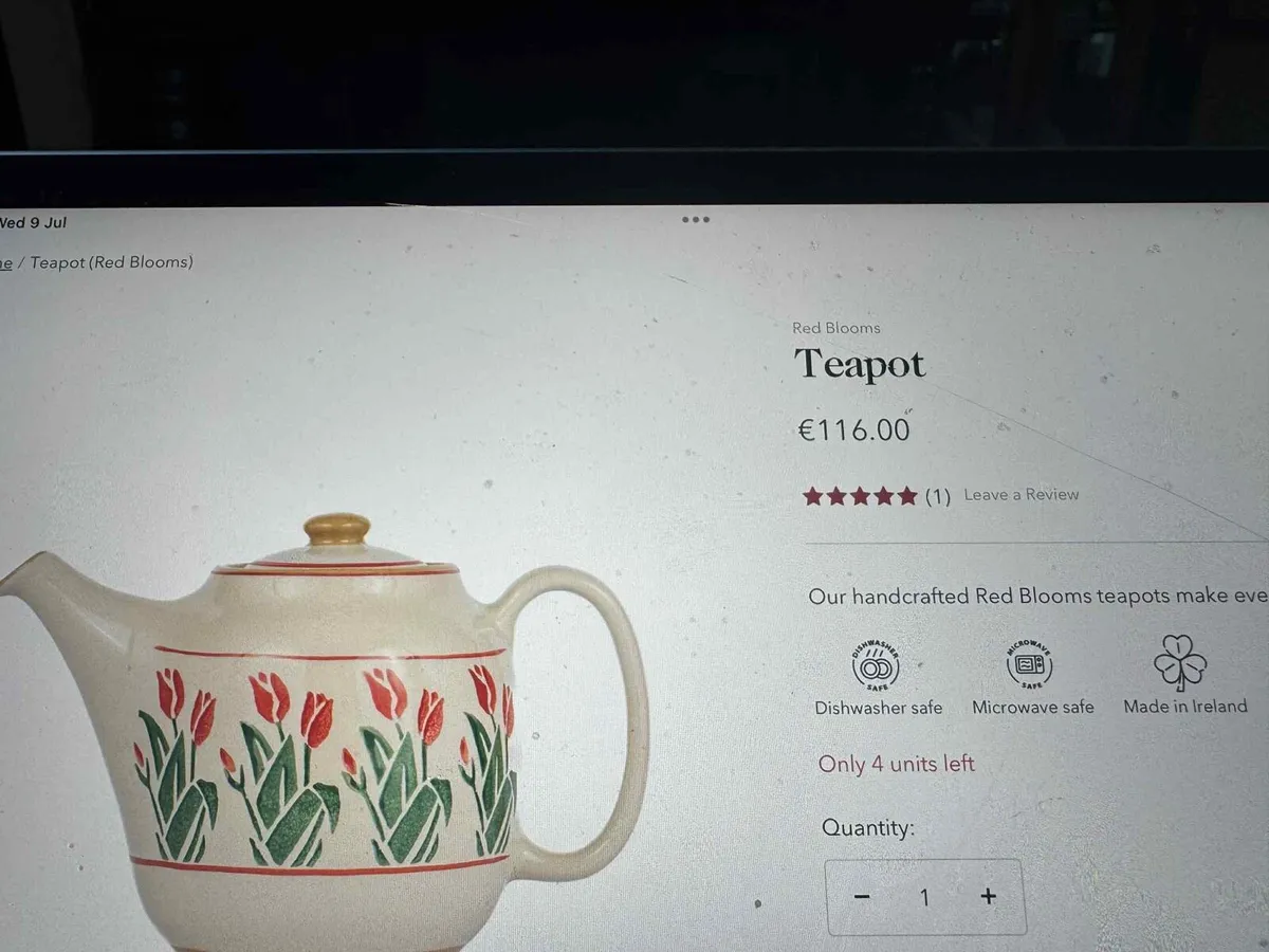 Nicholas Mosse first quality  Red Blooms teapot - Image 2