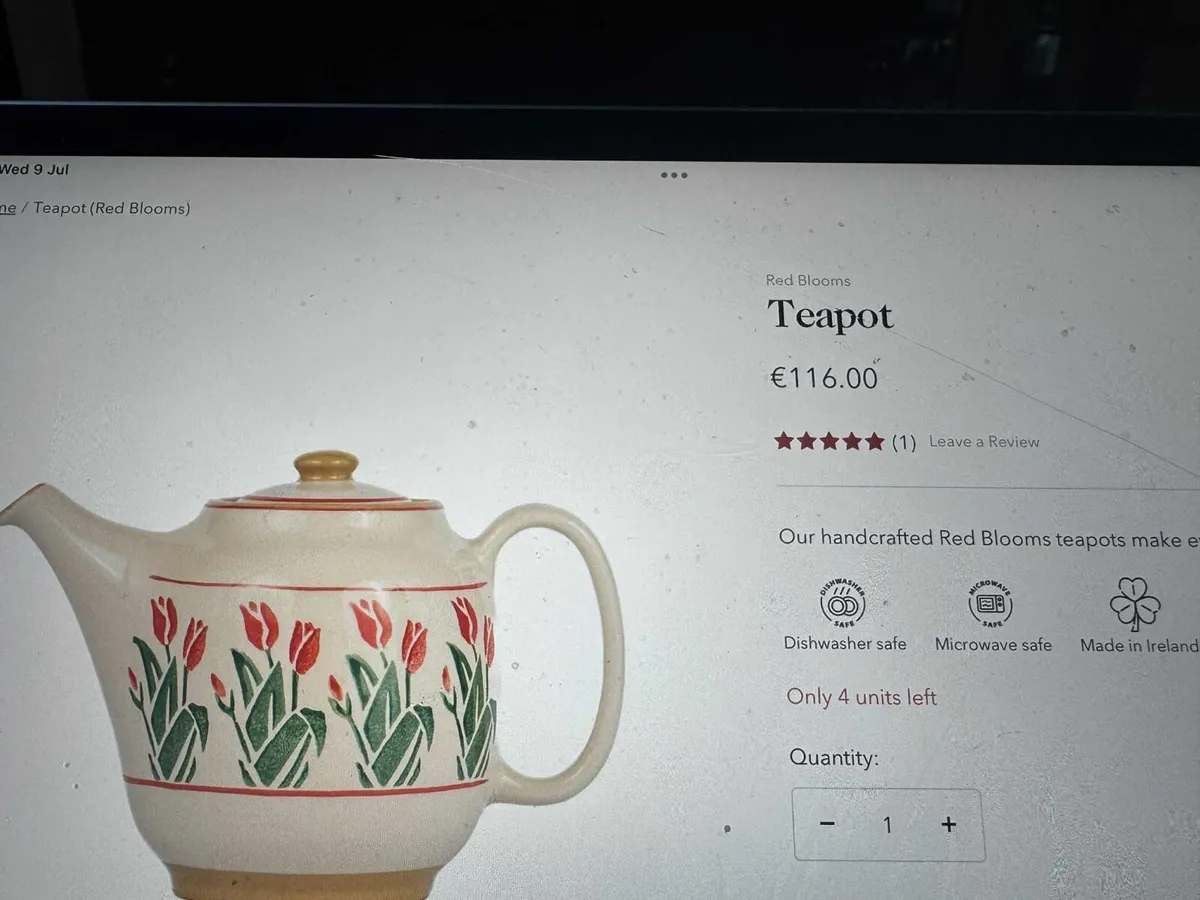 Nicholas Mosse first quality  Red Blooms teapot - Image 3
