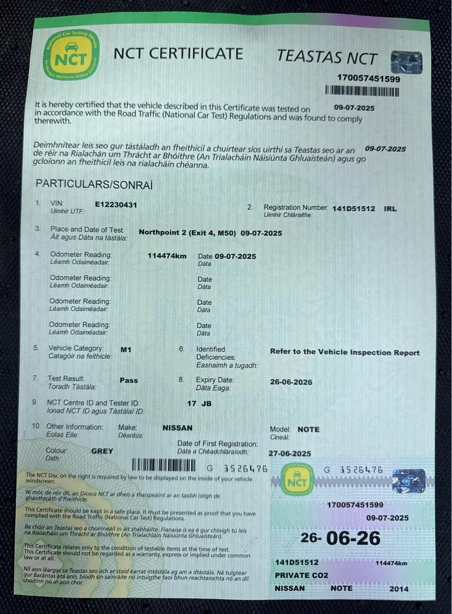 2014 NISSAN NOTE. NEW 1 YEAR NCT. AUTO 1.2L - Image 3