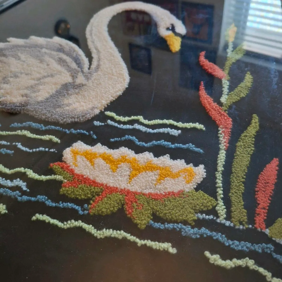 1970's Punch Needle Swan Artwork - Image 2