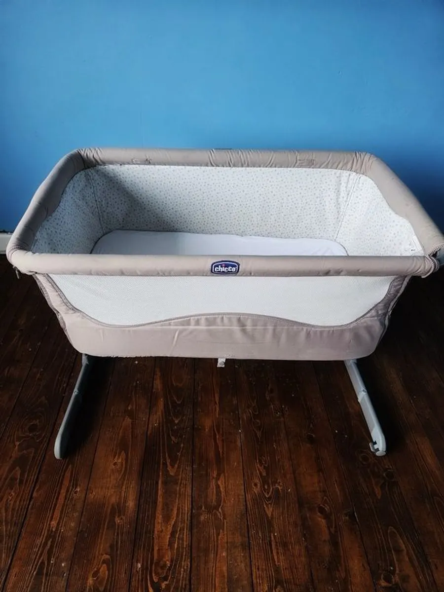Cot: mattress inc, next to me crib, feeding pillow  bath, isofix base,playpen, playmat, mobile feeding chair, travel cot, gro clock, wheelie ladybird ride on toy, Tripp trap table and seat adapters - Image 3