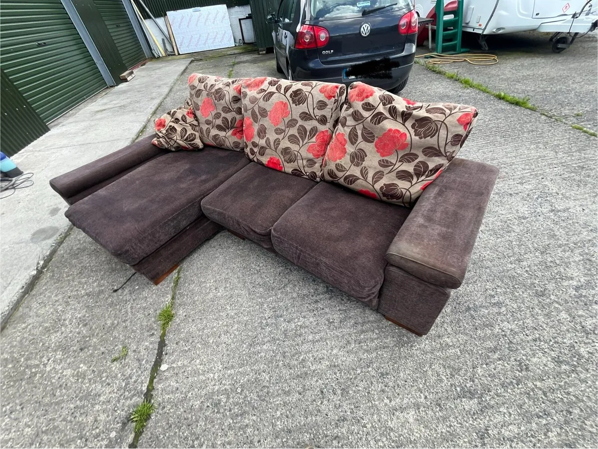 Brown corner sofa electric recliner delivery av - Image 3