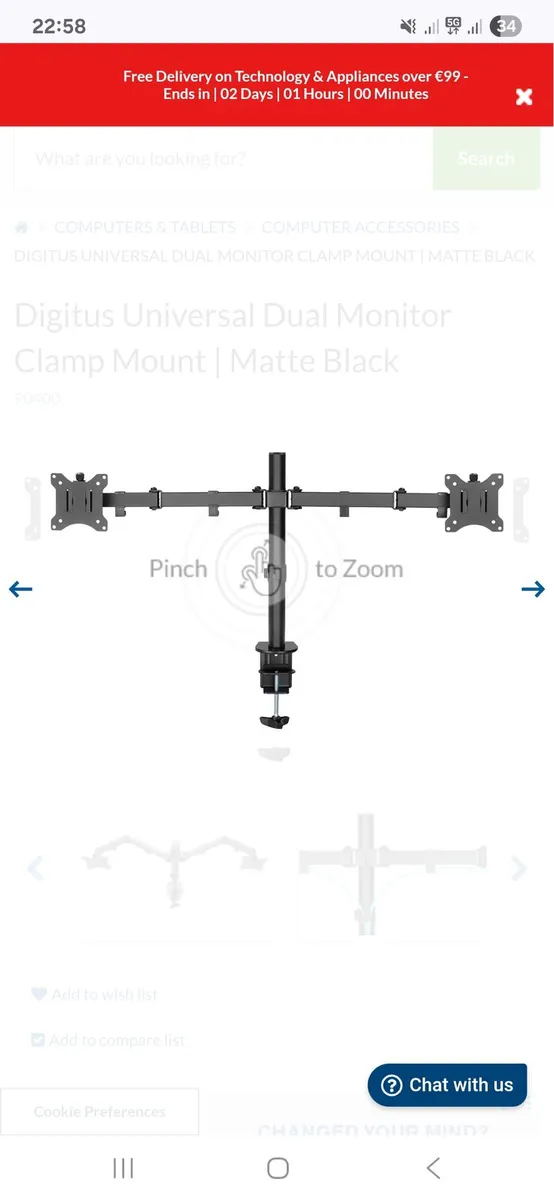 Dual monitor arms for sale - Image 1