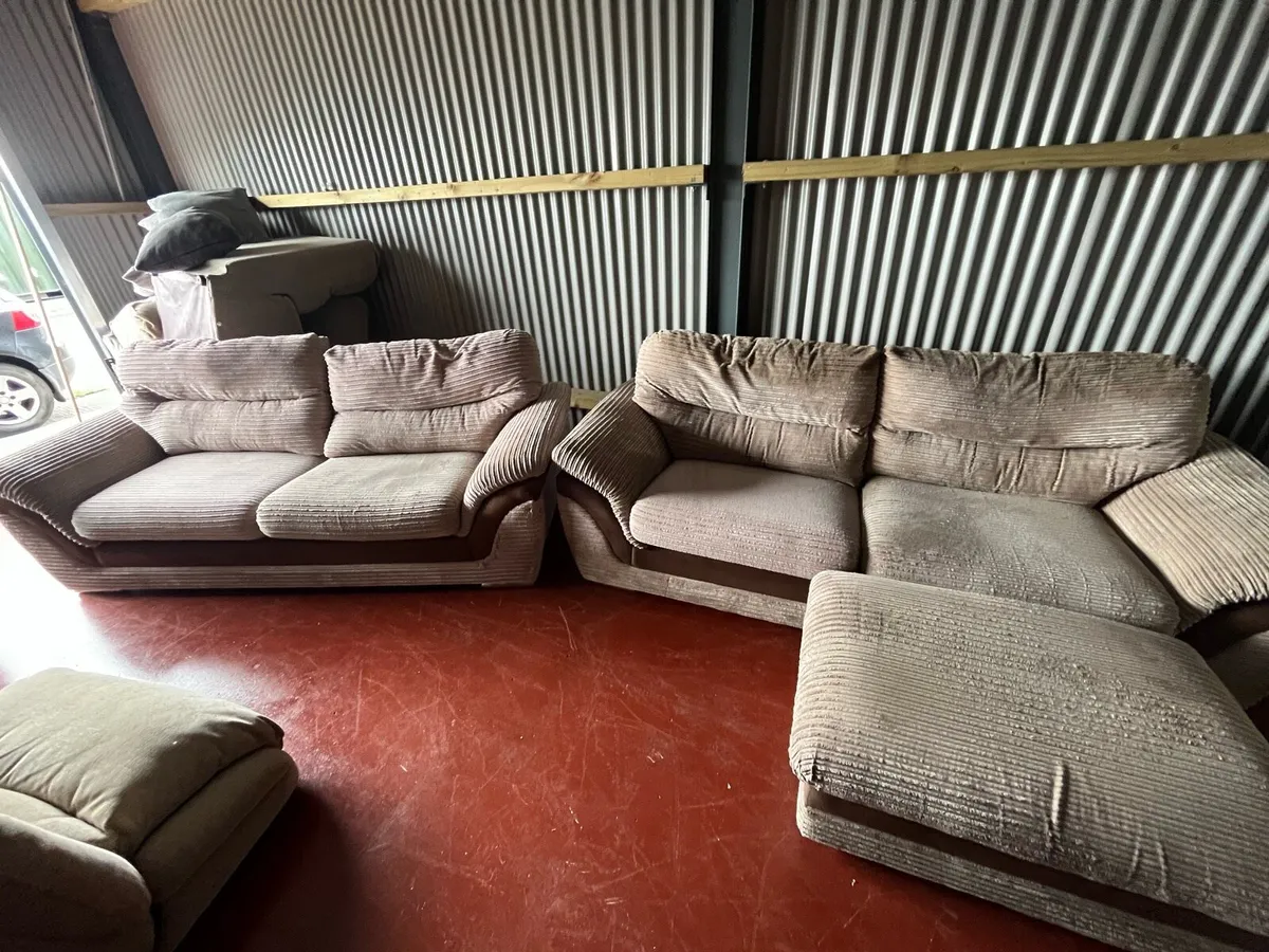 Beige matching 2 seater sofas delivery available - Image 1