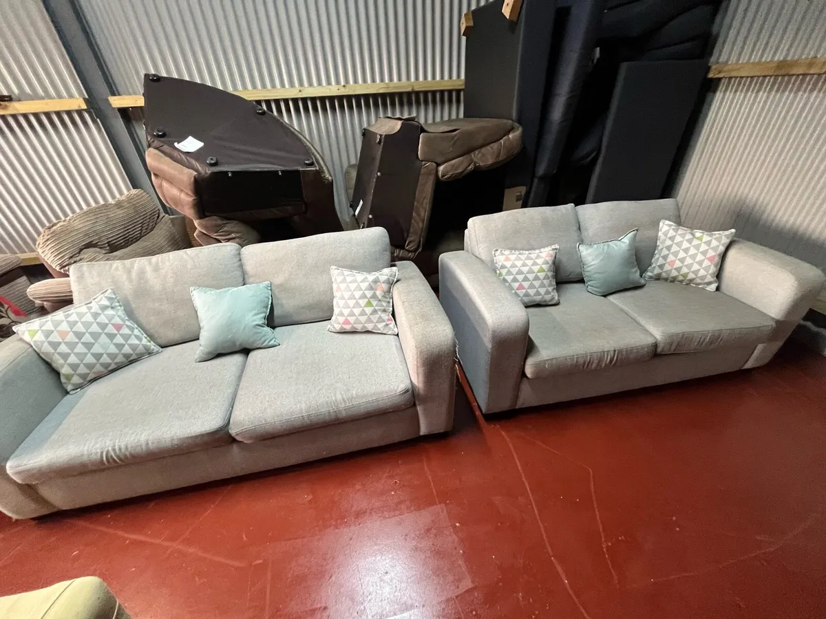 Grey 2 seater sofa set delivery available - Image 2