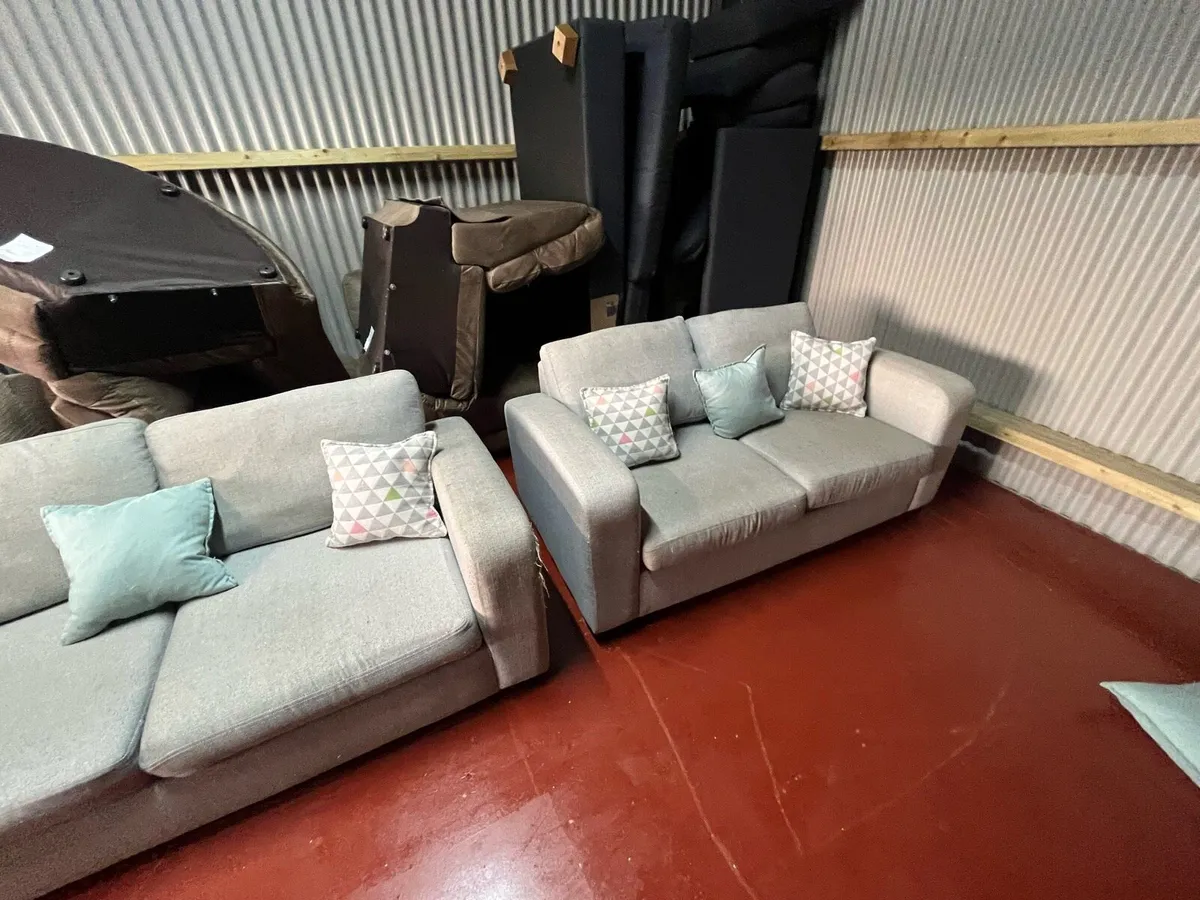 Grey 2 seater sofa set delivery available - Image 3