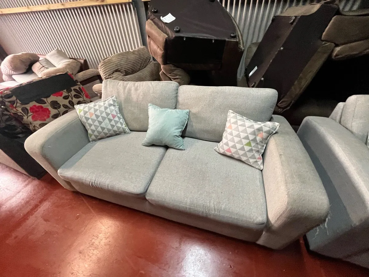 Grey 2 seater sofa set delivery available - Image 4