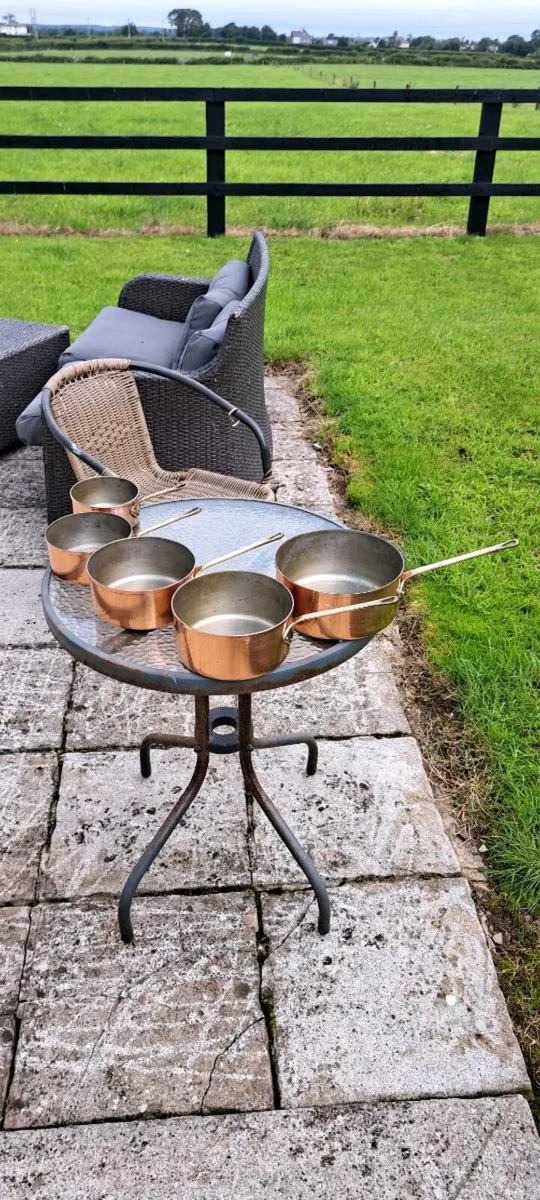 Old French  copper  pot set - Image 2
