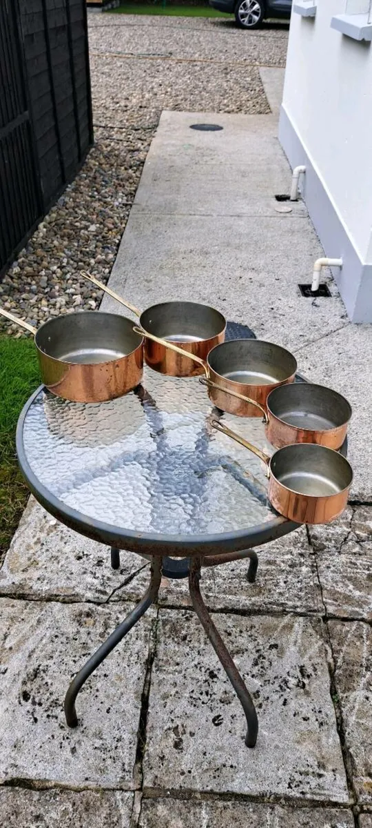 Old French  copper  pot set - Image 3