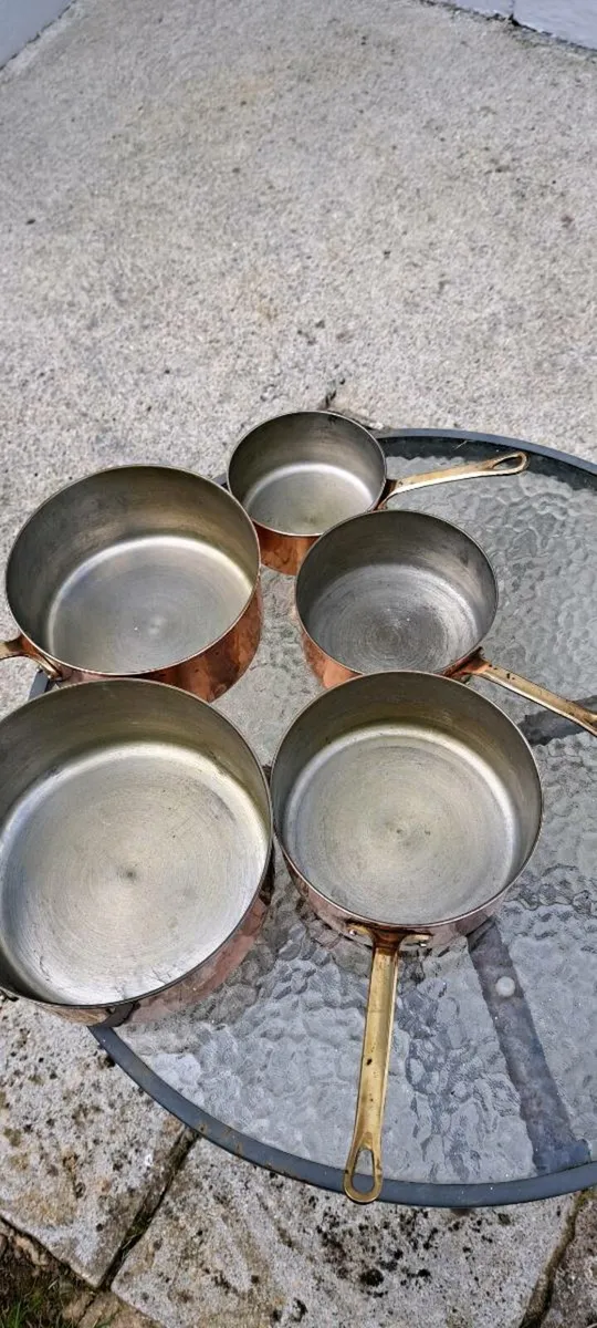 Old French  copper  pot set - Image 4