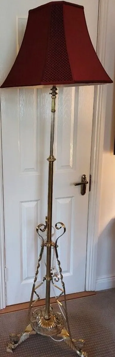 Art Nouveau Brass & Copper Floor Lamp - Image 1