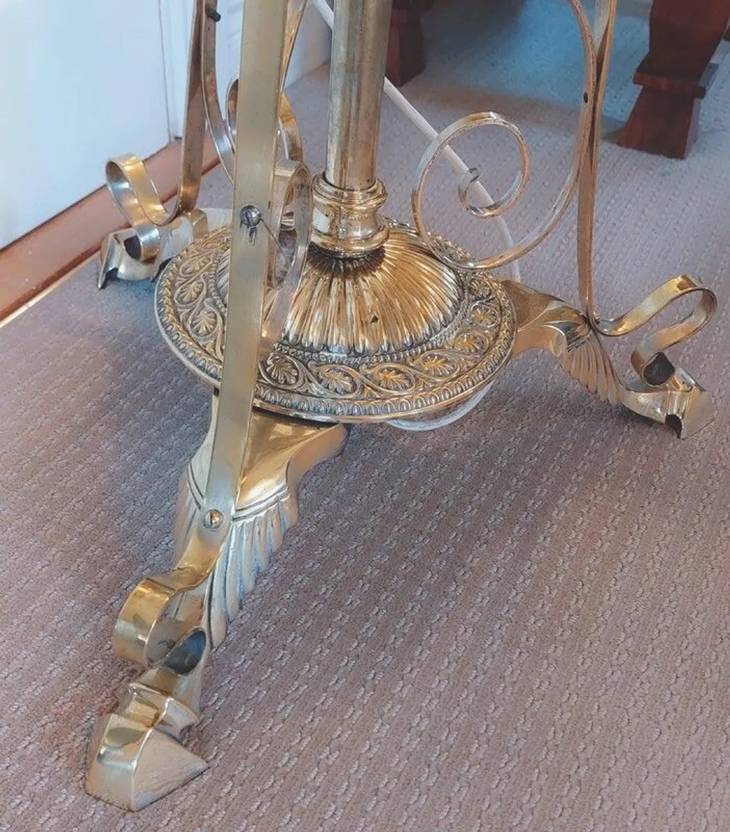 Art Nouveau Brass & Copper Floor Lamp - Image 4