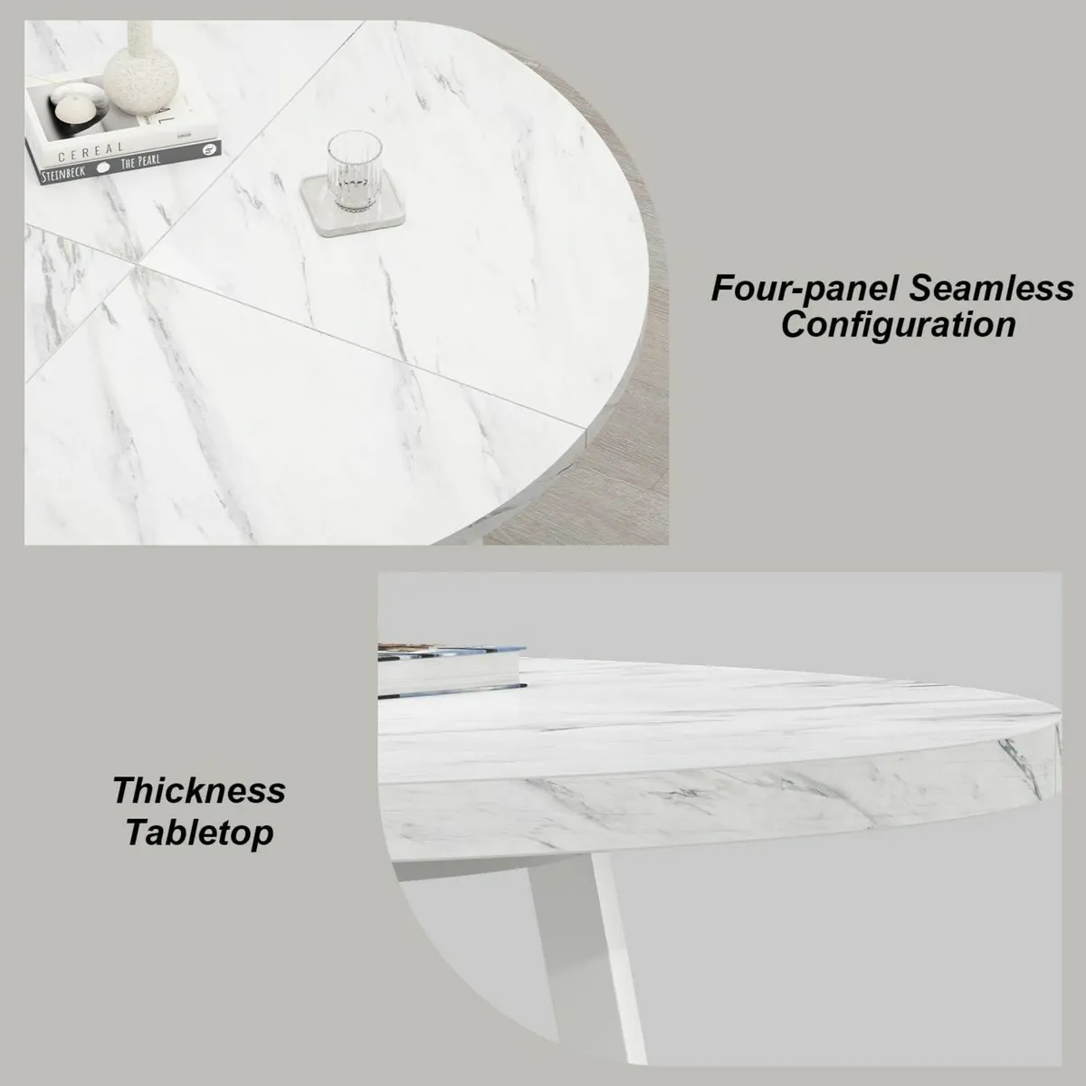 130cm White Round Dining Circle Dining 4-6 People - Image 3