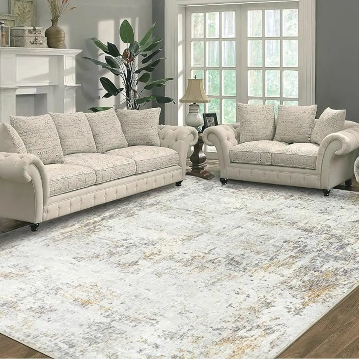 Large Grey Abstract Rugs Living Room 160x230cm - Image 2
