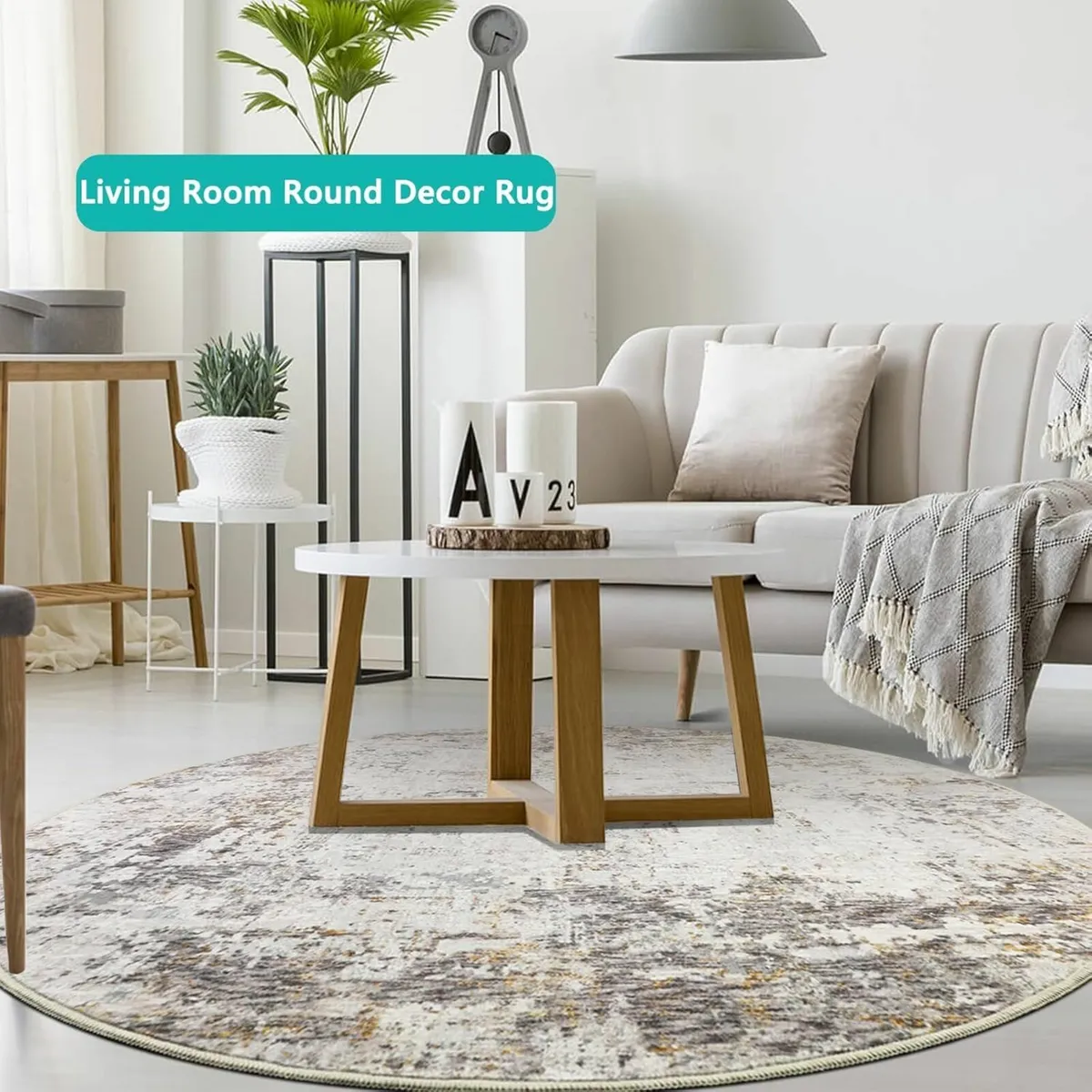 Rugs Round ø160cm Living Room Modern Decor - Image 3
