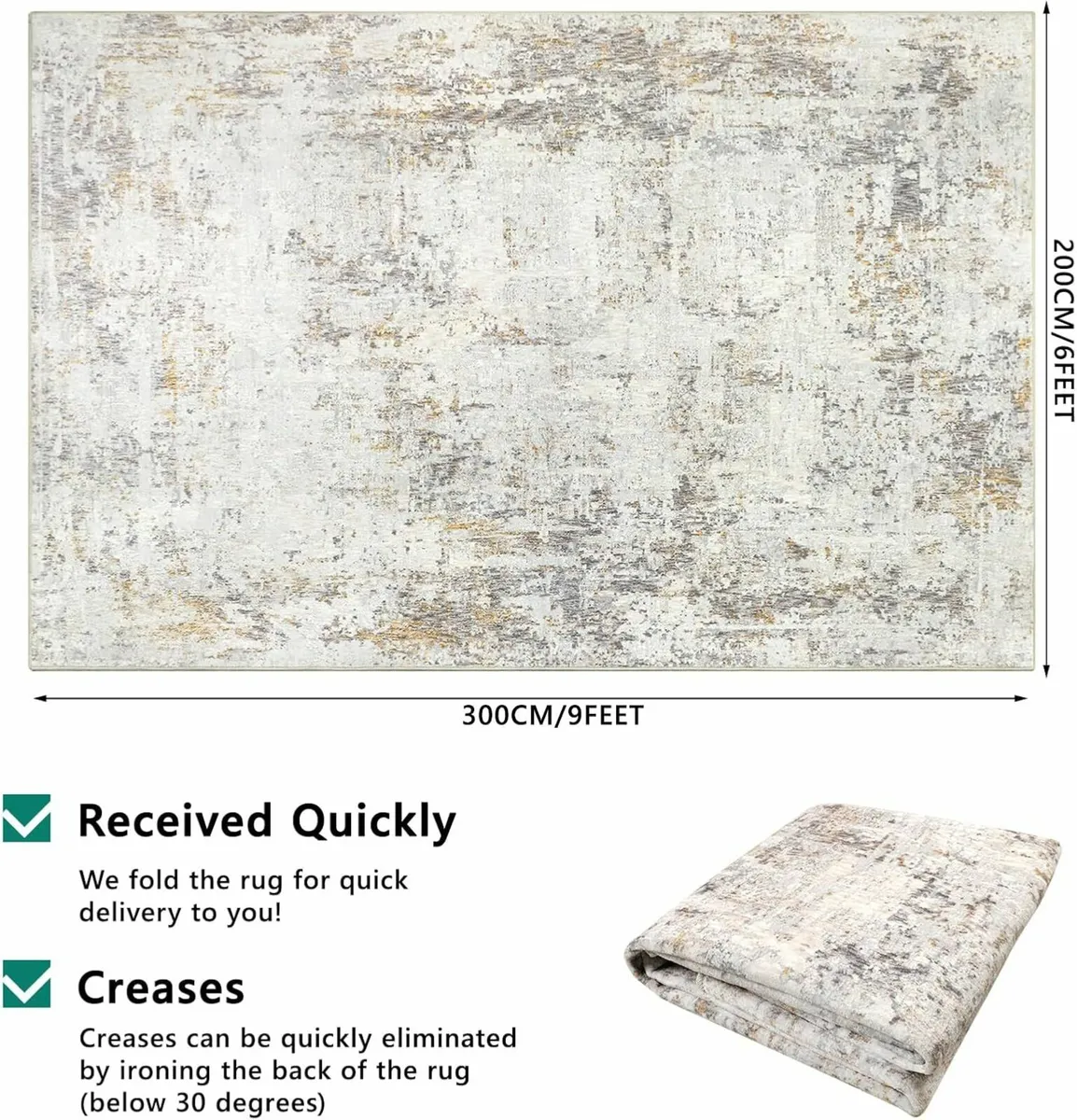 200x300cm Large Modern Rugs Living Room Office - Image 4