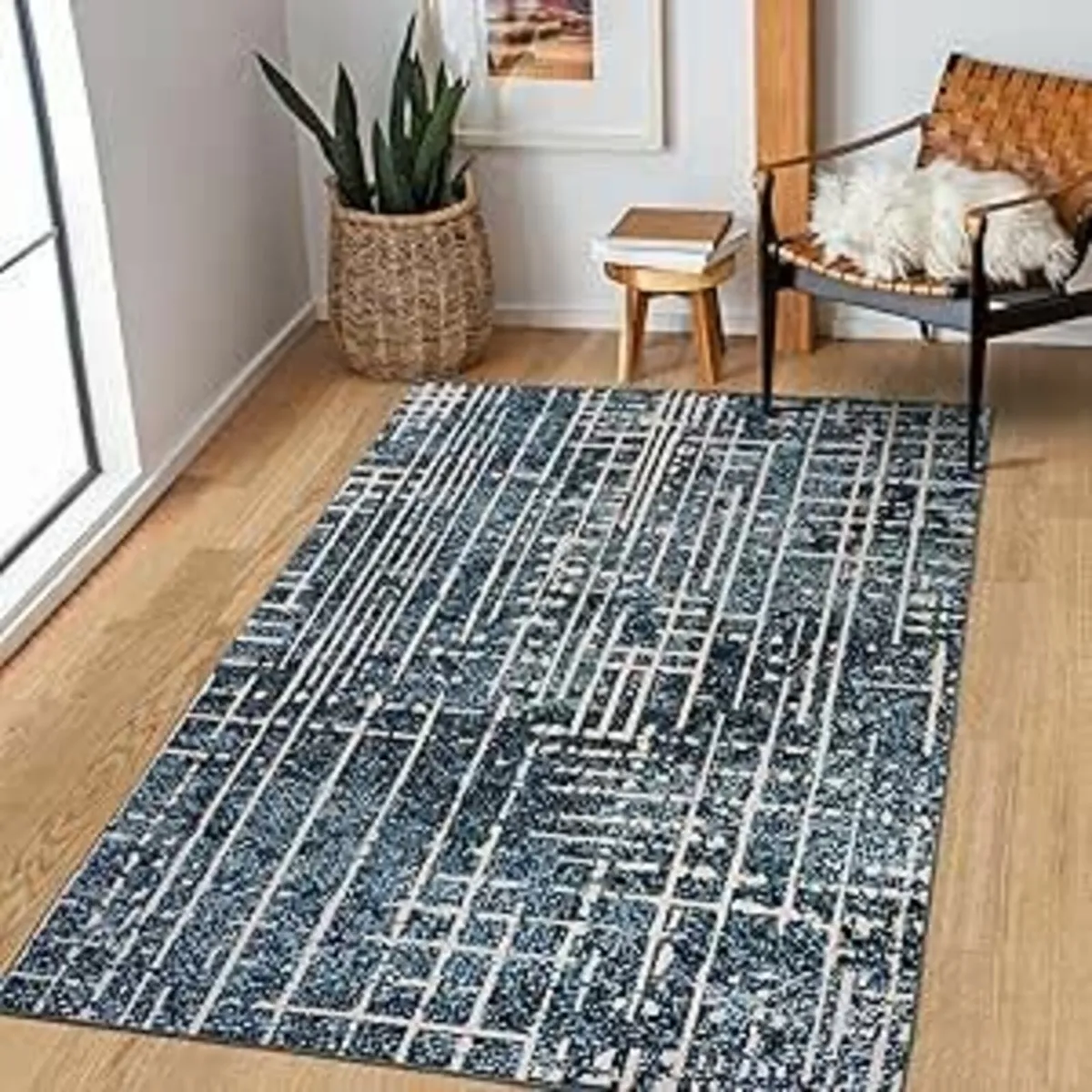 Blue Rugs Living Room 120x180cm Modern Bedside - Image 2