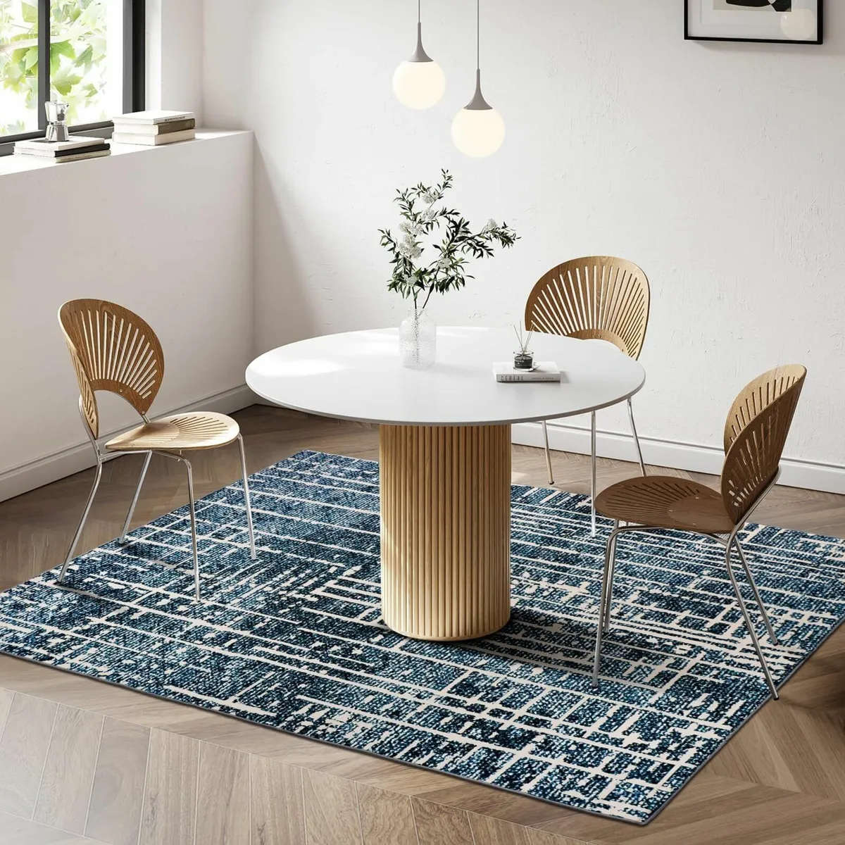 Blue Rugs Living Room 120x180cm Modern Bedside - Image 1