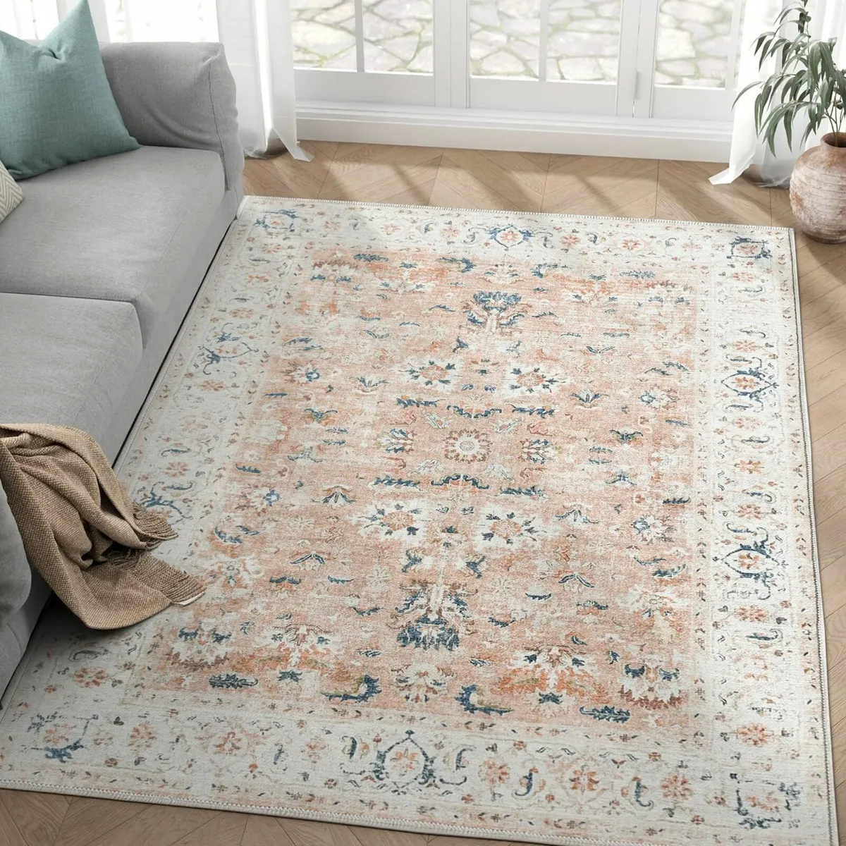 120x180cm Floral Pink Large Rug Living Room - Image 3