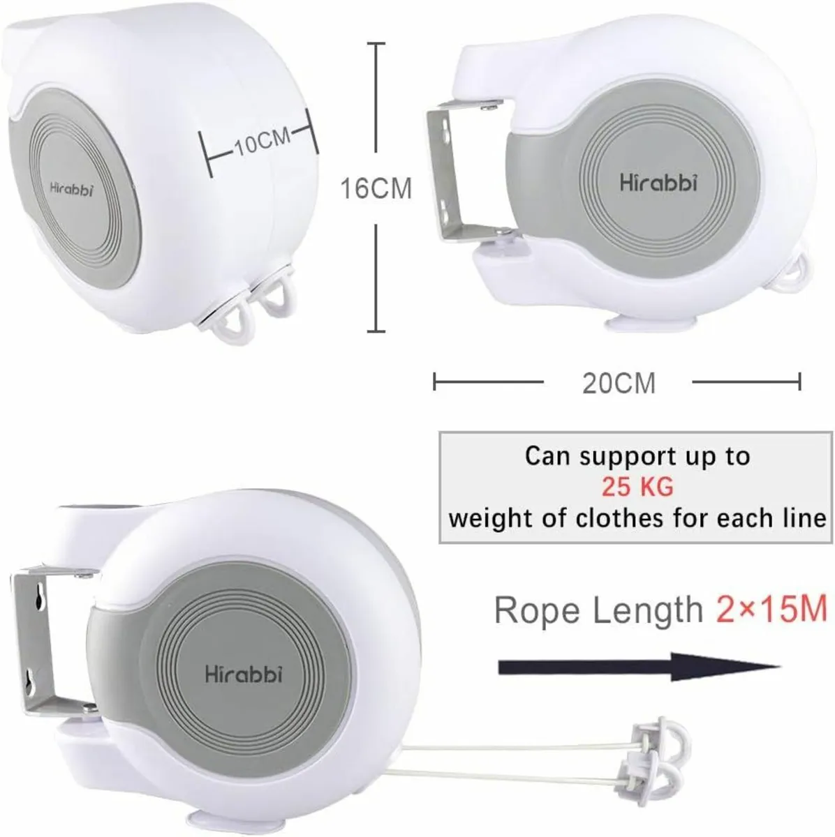 Washing Lines Outdoor Indoor, Dual Heavy Duty 30m - Image 2