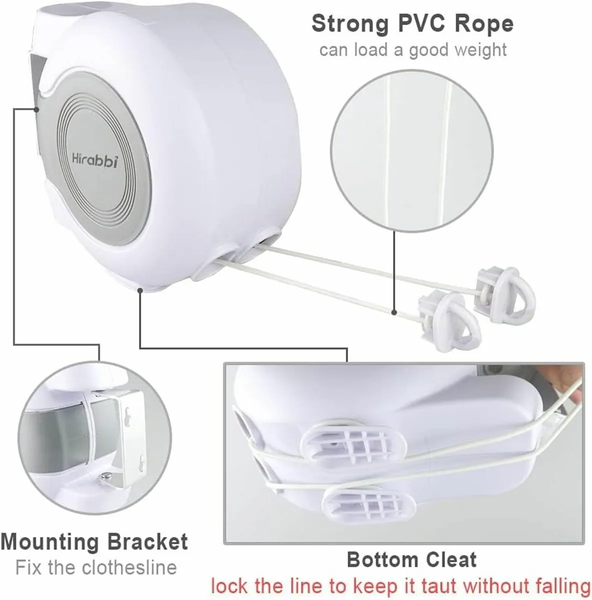 Washing Lines Outdoor Indoor, Dual Heavy Duty 30m - Image 3