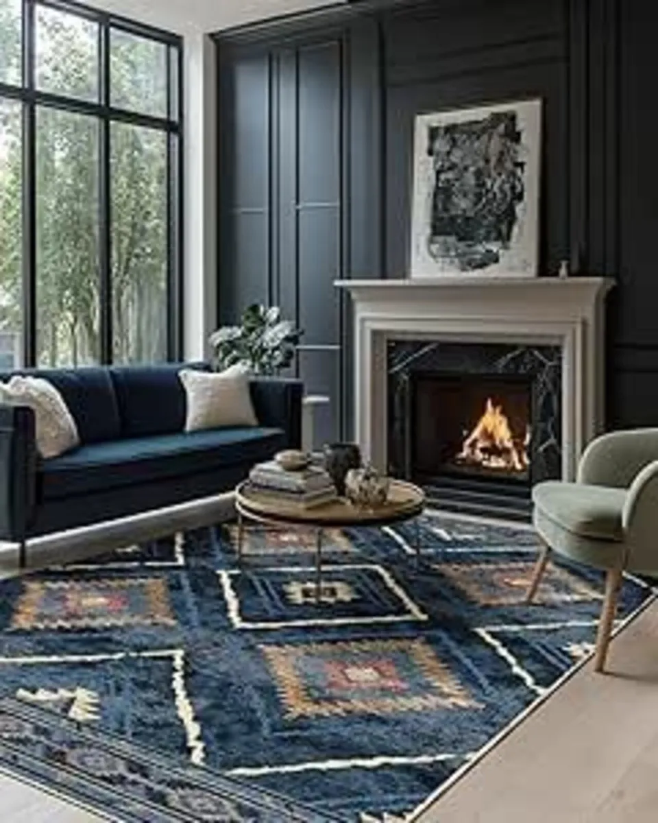Large Rugs Living Room, 240x300 cm Office, Blue - Image 2