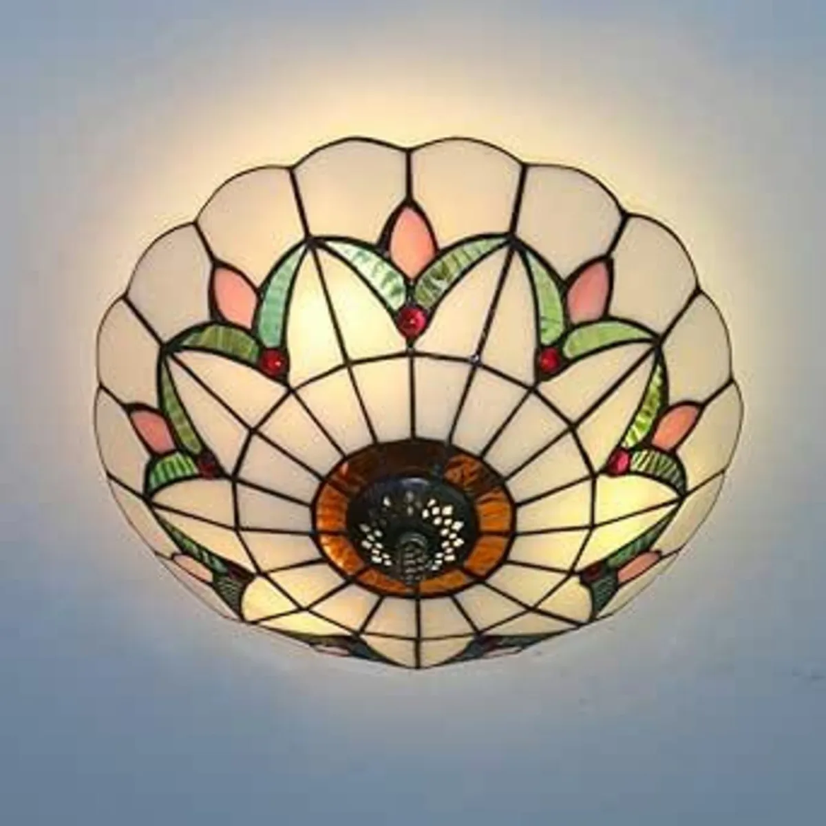 Tiffany Style Ceiling Light Stained Glass Flush - Image 1