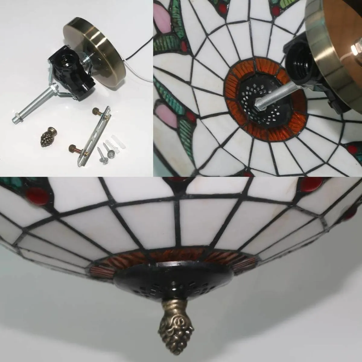 Tiffany Style Ceiling Light Stained Glass Flush - Image 3