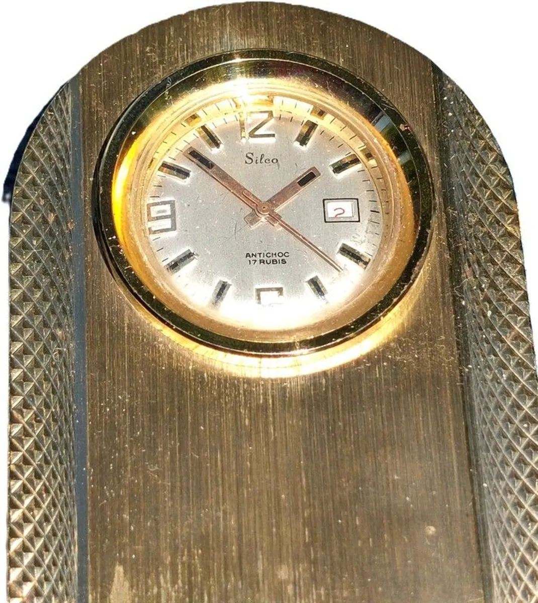 Vintage Solid Brass Desk Clock - Image 1
