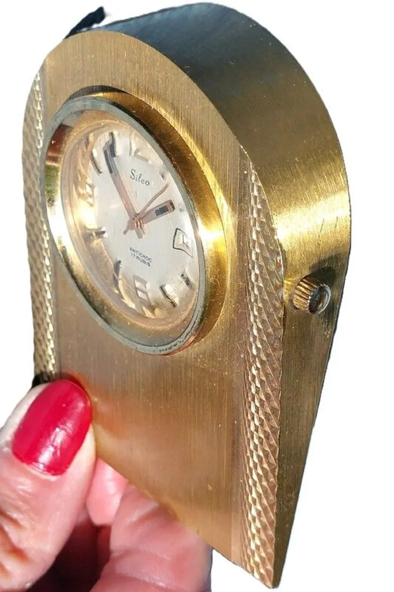 Vintage Solid Brass Desk Clock - Image 2