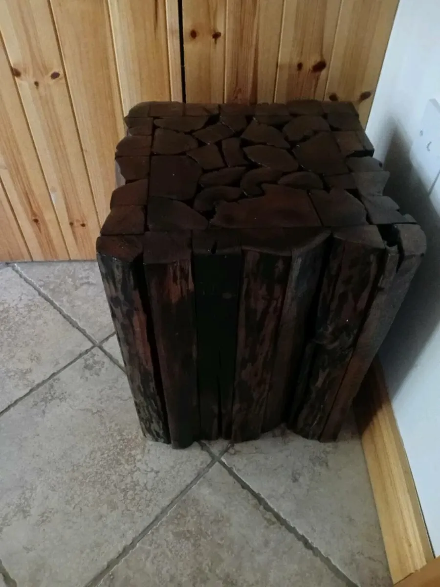 Solid Wood Block Table/Stool - Image 2
