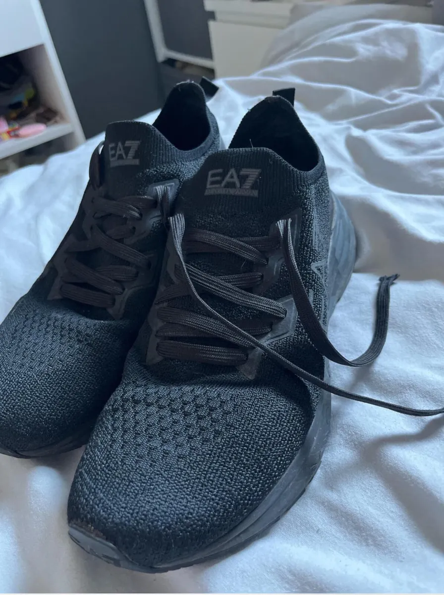 Black Armani crusher distance knit sneakers - Image 2