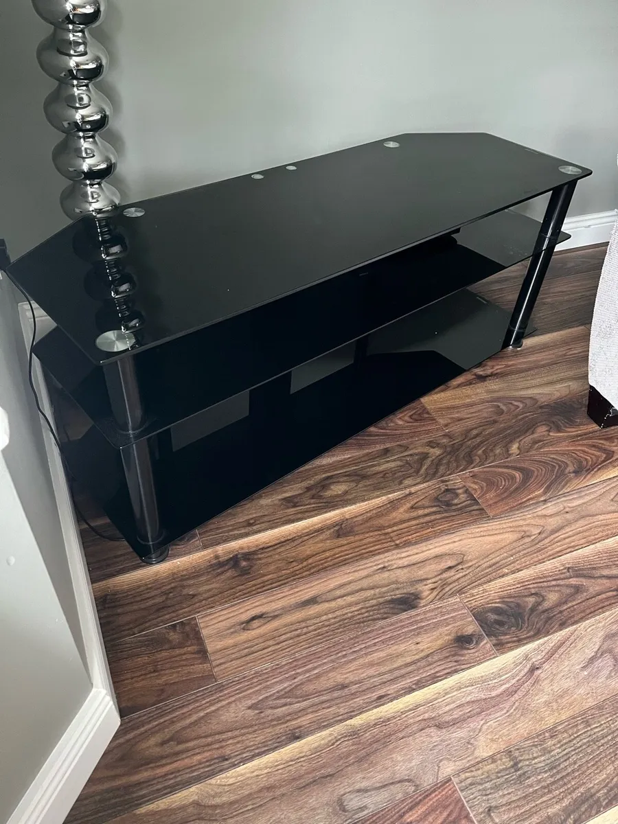 Black Glass Tv Stand - Image 1