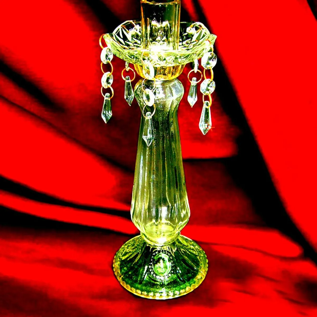 Vintage Glass Candle Holder - Image 2