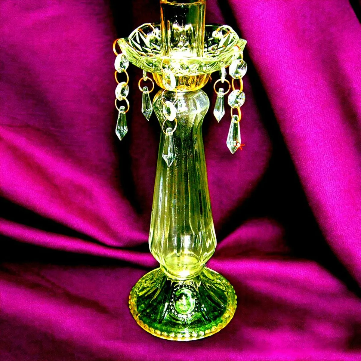 Vintage Glass Candle Holder - Image 4