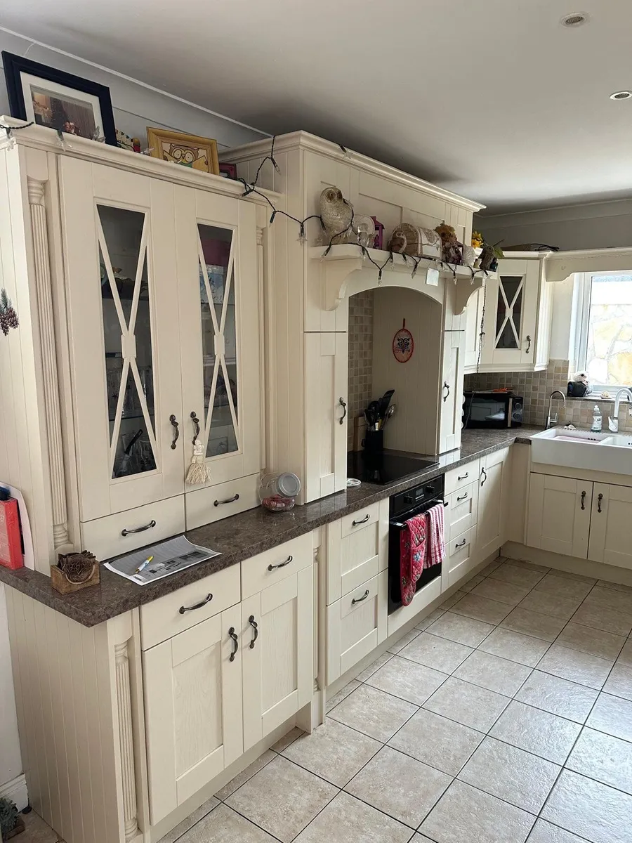 Kitchen units solid oak painted - Image 1